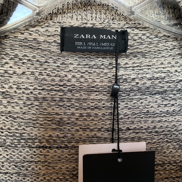 Zara Man Twist Knit Open Cardigan - Picture 6 of 7